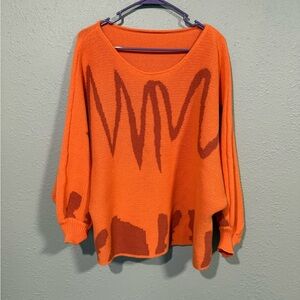 SHEIN Calvaya Plus Graphic Pattern Bishop Sleeve Sweater